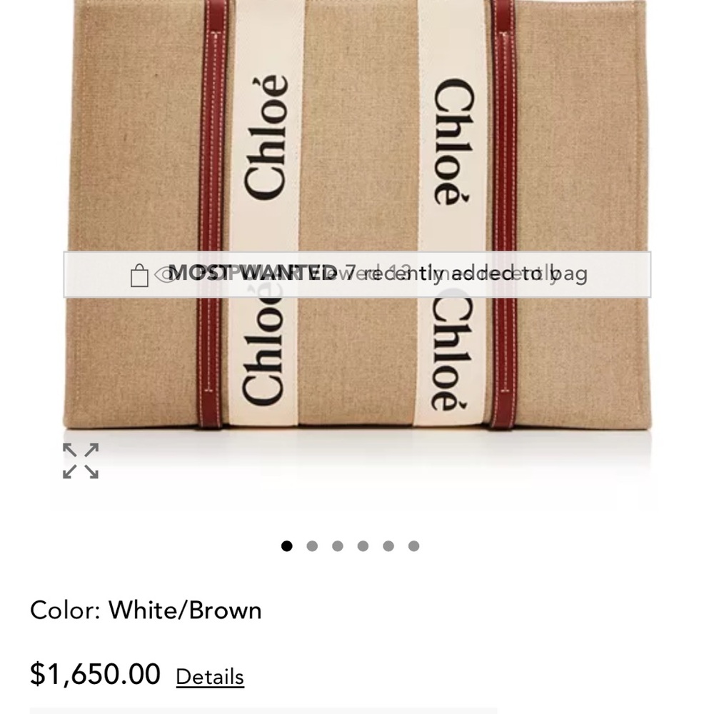 Chloe Woody Large Tote Bag in Beige and Brown